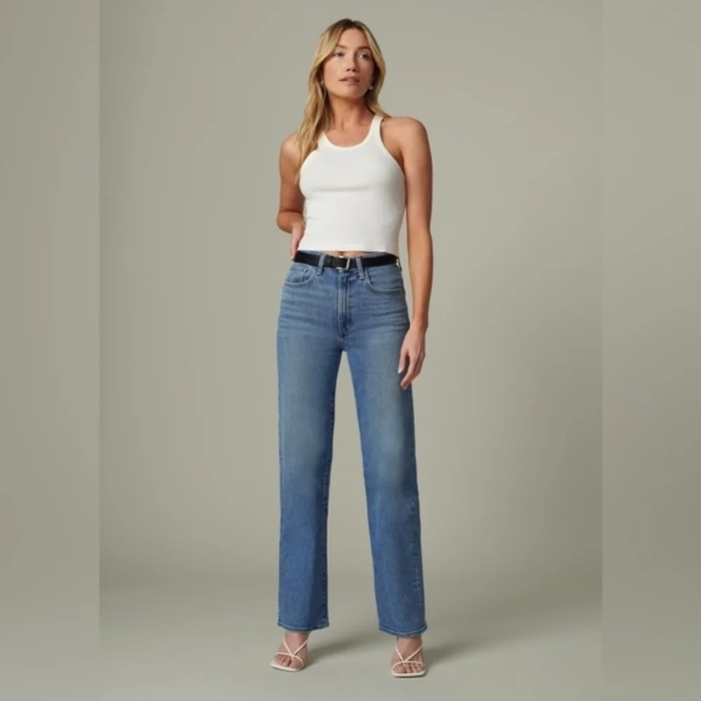 Joe's Jeans High Rise Faded Wash Straight Leg Sandblasted Contrasted Sz 29 New - Picture 2 of 16